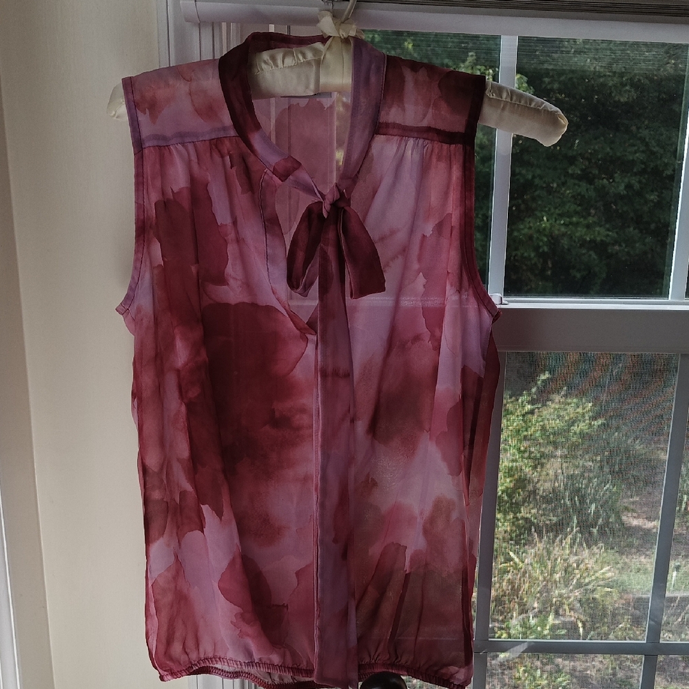 New York & Company Sleeveless Blouse - Red and Pink - Picture 3 of 5